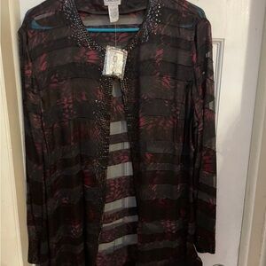 Chicos sheer sequined cardigan